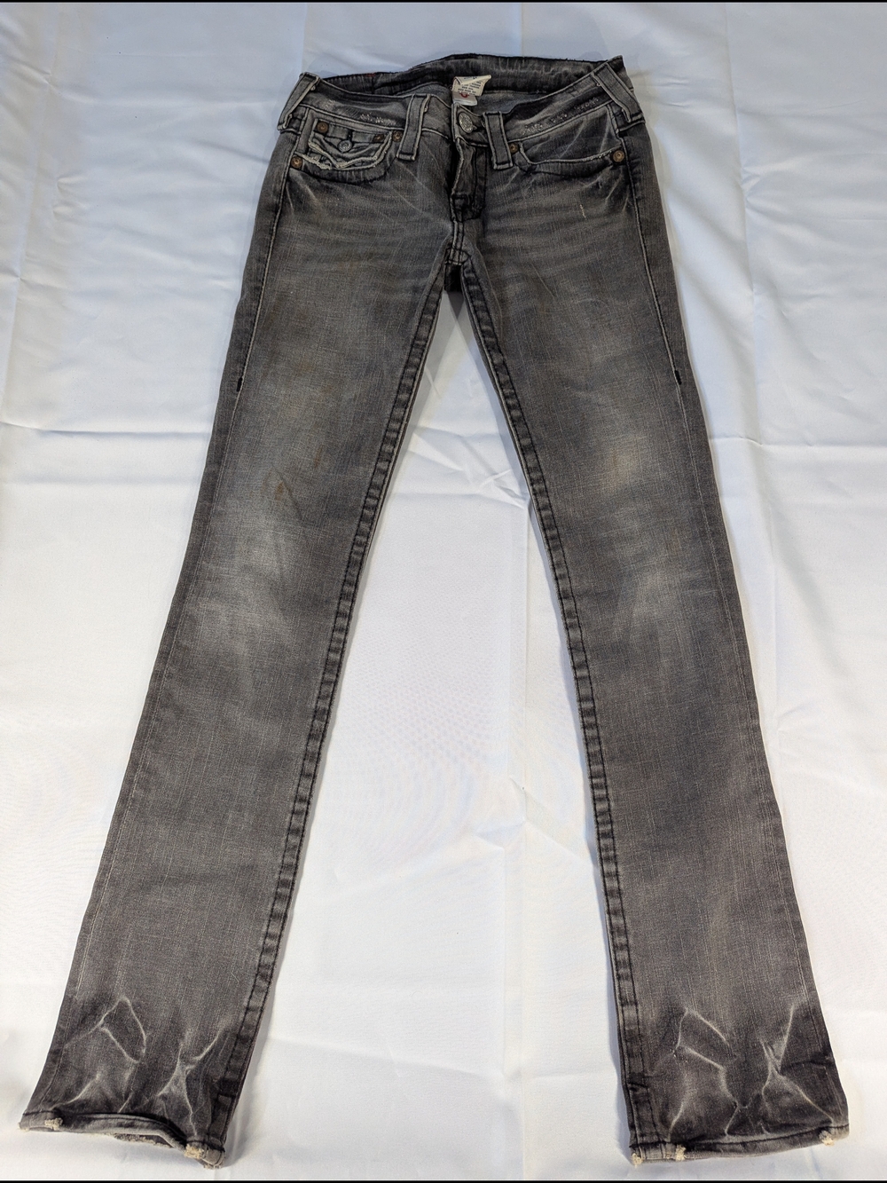 True Religion Women's Washed Black Skinny Jeans
